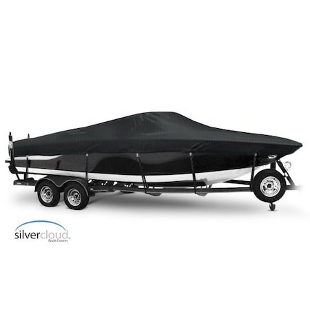 Eevelle Boat Cover FISH & SKI Walk Thru Windshield, Outboard Fits 28ft 6in L up to 102in W Charcoal SCVNWT28102B-CHL